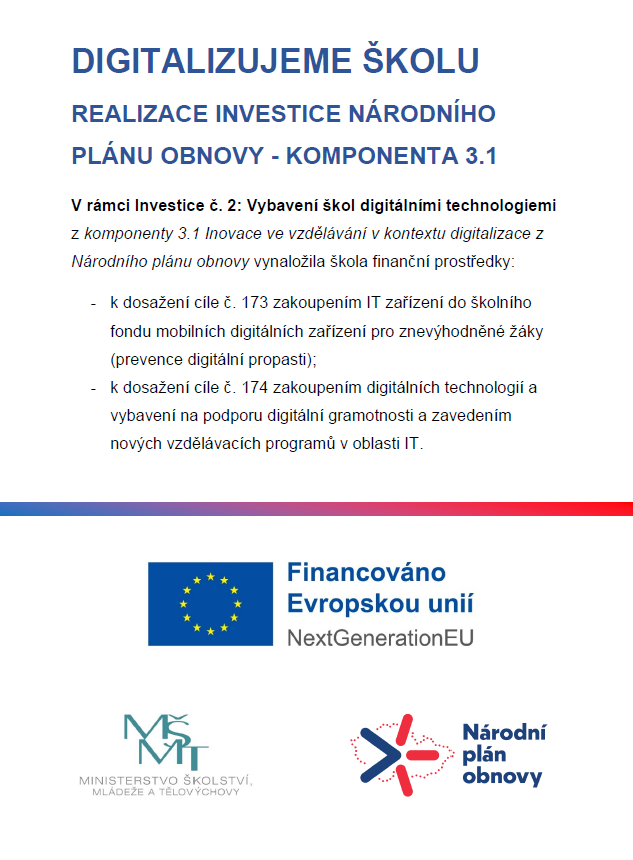 Projekt Digitalizujeme školu